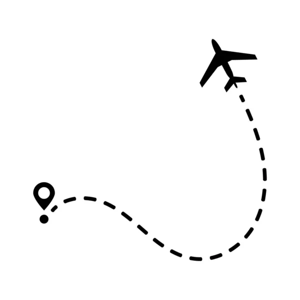 Avion Piste Sur Fond Blanc Illustration Vectorielle — Image vectorielle