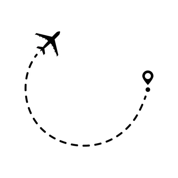 Flugzeug Und Seine Spur Auf Weißem Hintergrund Vektorillustration — Stockvektor