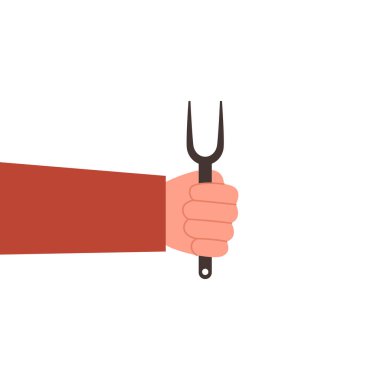 Çatal simgesi çizimi beyaz arkaplanda izole edildi.