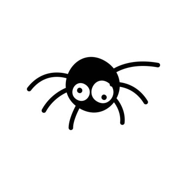 Örümcek vektör çizimi beyaz izole arkaplanda izole edildi.