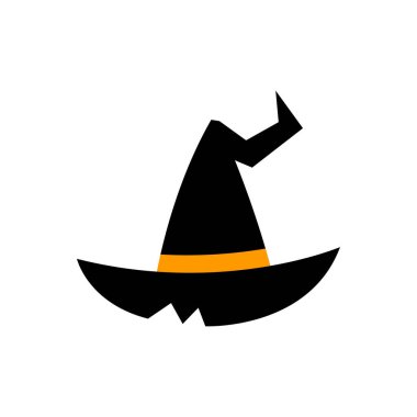 Beyaz arkaplanda cadı şapkası çizimi izole edildi.