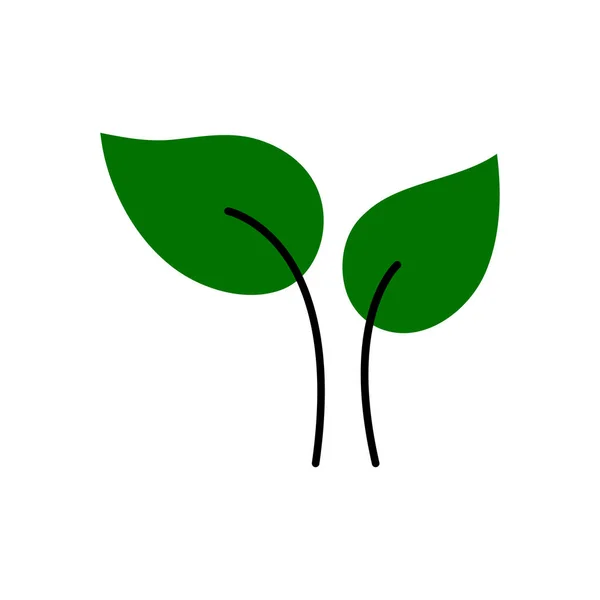 Feuilles Écologiques Logo Icône Modèle Éléments Design Sur Fond Blanc — Image vectorielle