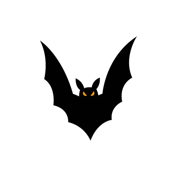 Νυχτερίδα Σιλουέτα Απόκριες Διανυσματική Απεικόνιση Απομονώνονται Λευκό Φόντο — Διανυσματικό Αρχείο