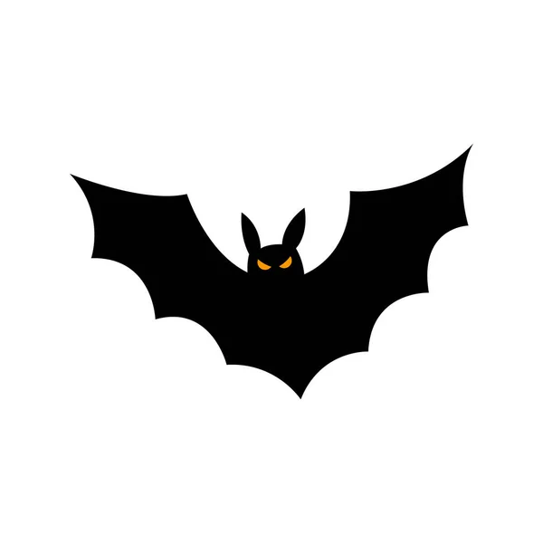 Νυχτερίδα Σιλουέτα Απόκριες Διανυσματική Απεικόνιση Απομονώνονται Λευκό Φόντο — Διανυσματικό Αρχείο