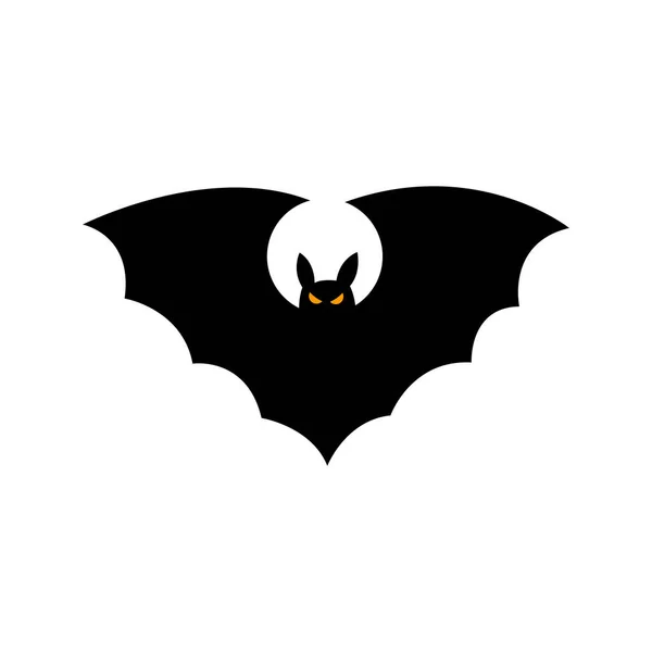 Silhouette Chauve Souris Illustration Vectorielle Halloween Isolée Sur Fond Blanc — Image vectorielle