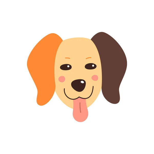 Πρόσωπο Του Σκύλου Εικονογράφηση Διάνυσμα Του Αστείο Κατοικίδιο Ζώο Κινουμένων — Διανυσματικό Αρχείο