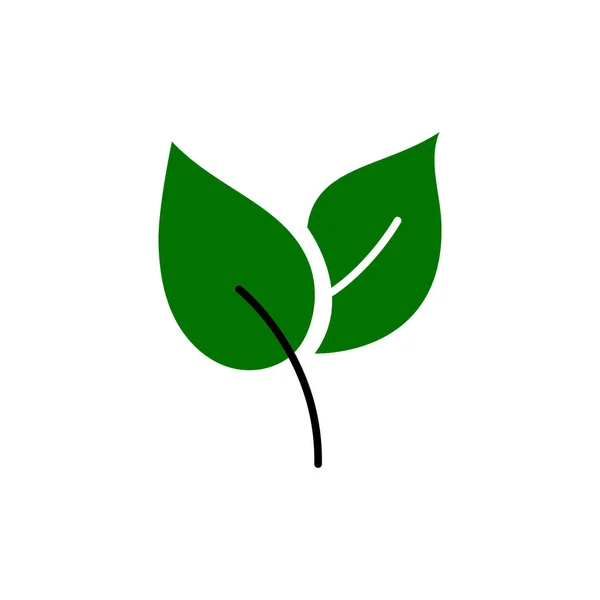 Hojas Ecológicas Logotipo Icono Plantilla Elementos Diseño Sobre Fondo Blanco — Vector de stock