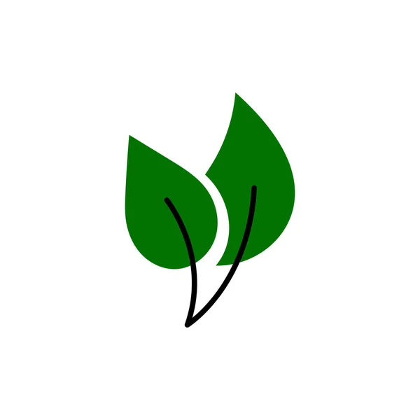 Eco Folhas Logotipo Ícone Modelo Elementos Design Fundo Isolado Branco —  Vetores de Stock