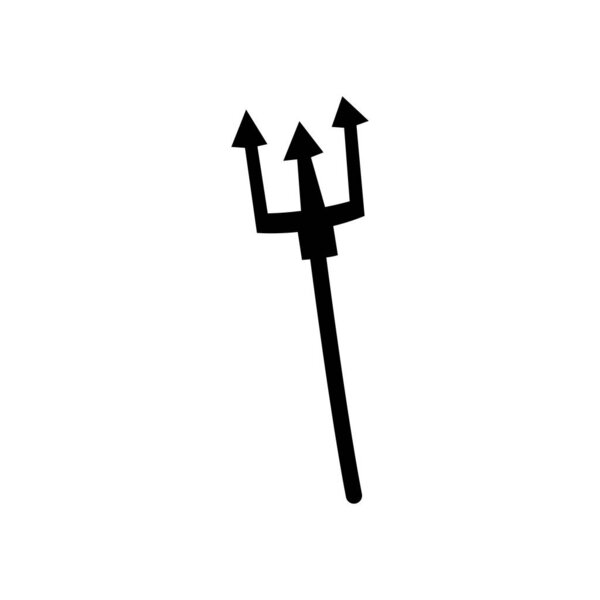 Devilish pitchfork on white background, vector illustration.