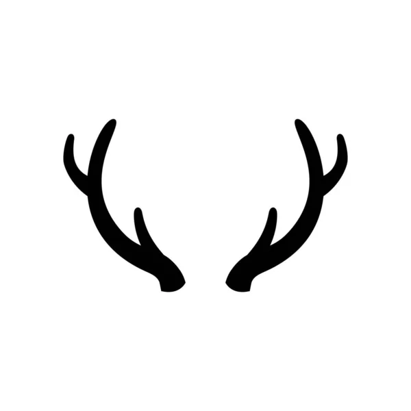 Deer Antlers White Background Vector Illustration Icon — Stock Vector