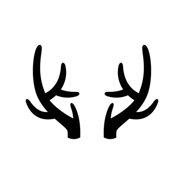 Deer Antlers White Background Vector Illustration Icon — Stock Vector