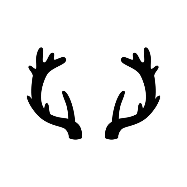 Deer Antlers White Background Vector Illustration Icon — Stock Vector