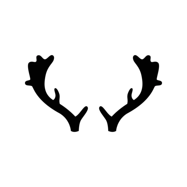 Deer Antlers White Background Vector Illustration Icon — Stock Vector