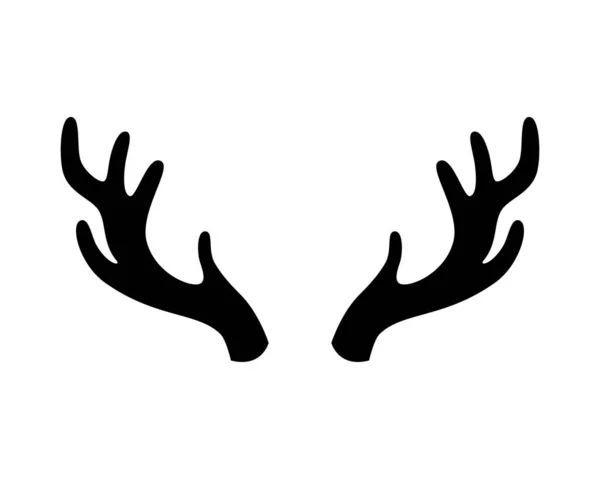 Deer Antlers White Background Vector Illustration Icon — Stock Vector