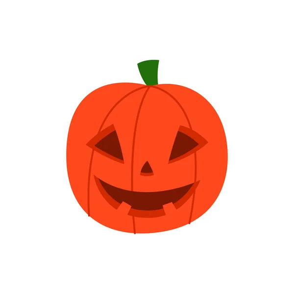 Halloween Pumpa Med Ansikte Vit Bakgrund Tecknad Vektor Illustration — Stock vektor