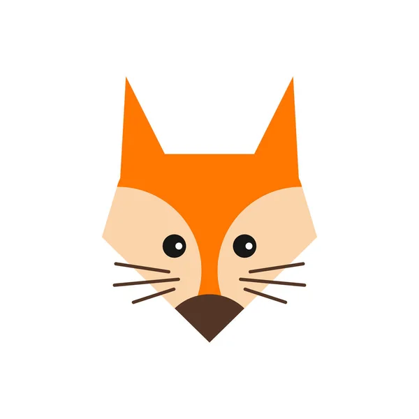 Niedlicher Fuchs. Vektorillustration im einfachen Stil, Icon auf weißem Hintergrund isoliert — Stockvektor