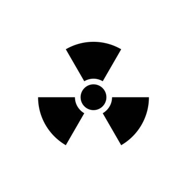 Radyasyon sembolü, beyaz arkaplanda radyasyon ikonu. Vektör illüstrasyonu