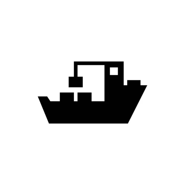 Frachtschiff-Symbol auf weißem Hintergrund. Vektorillustration — Stockvektor