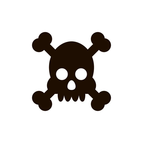Crossbones, cráneo de la muerte, peligro o icono de vector plano venenoso para aplicaciones y sitios web — Archivo Imágenes Vectoriales