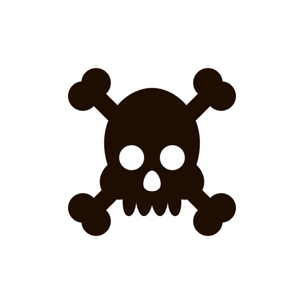 Crossbones, doodskop, gevaar of gif vlakke vector pictogram voor apps en websites — Stockvector