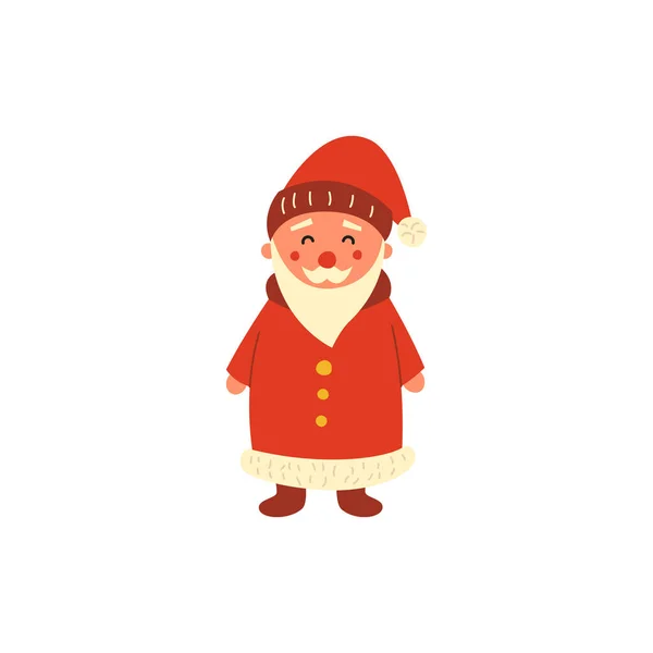 Kerstman Witte Achtergrond Vector Illustratie Voor Retro Kerstkaart — Stockvector