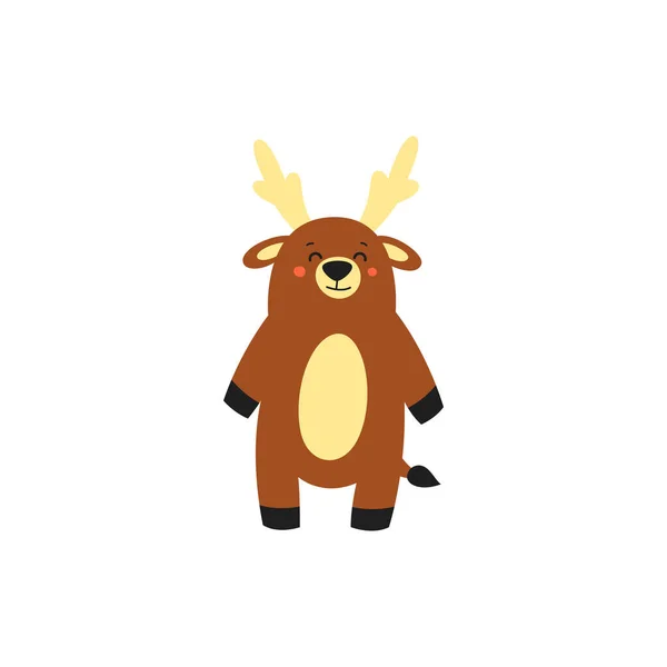 Cute Moose Vector Illustration Flat Design White Background — Stock Vector