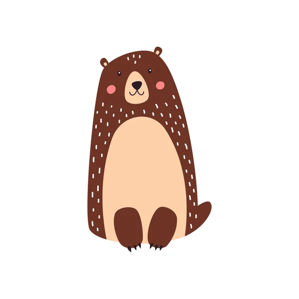 Bear Vit Isolerad Bakgrund Vektor Illustration — Stock vektor