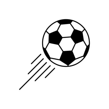Futbol topu, basit stil, ikon. Vektör illüstrasyonu beyaz arkaplanda izole edildi.