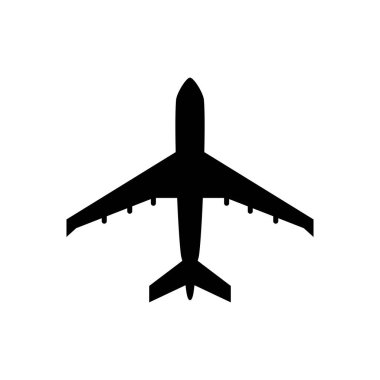 Beyaz arka planda bir uçak simgesi. İzole edilmiş beyaz bir arkaplanda resimleme.