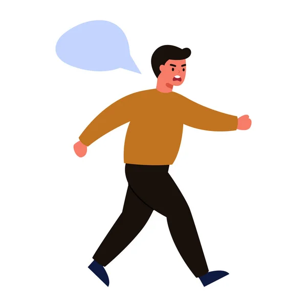 Man runs  illustration. Running man in a flat style on a white background.