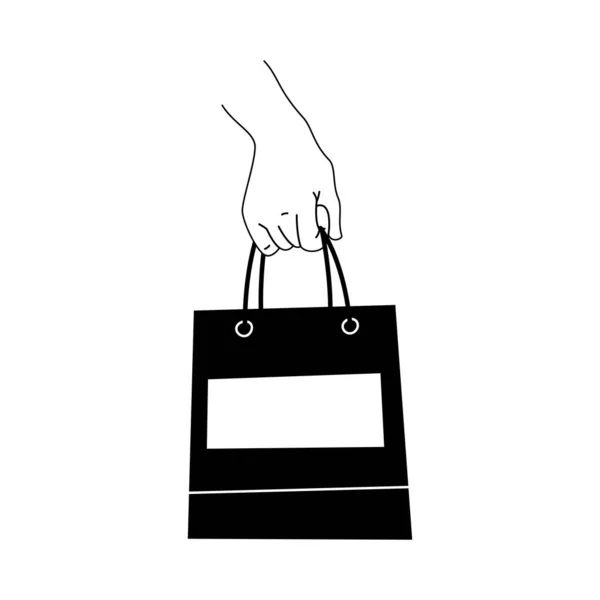 Ikona Nákupní Tašky Nakupování Obaly Ilustrace Izolované Bílém Pozadí — Stock fotografie