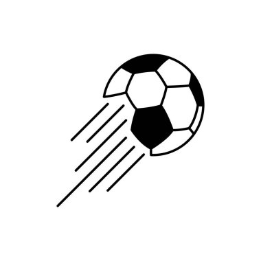 Futbol topu, basit stil, ikon. Resim beyaz arkaplanda izole edildi.