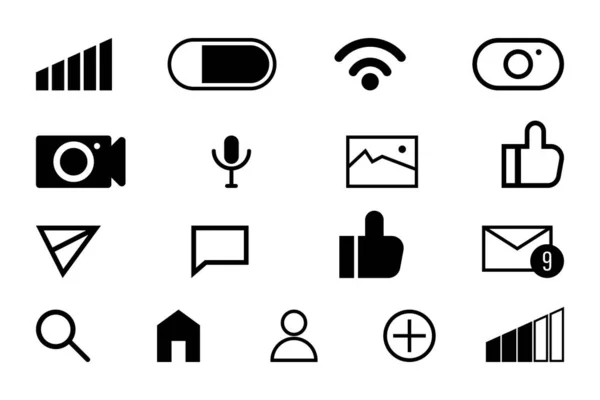 Icons Phone Smartphone Messengers Simple Flat Icons Isolated White Background — Stock Photo, Image