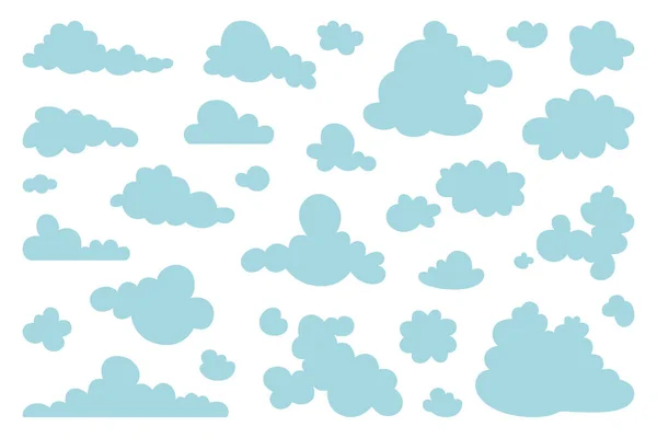 Set Cielo Blu Nuvole Icona Nuvola Forma Nuvola Set Nuvole — Foto Stock