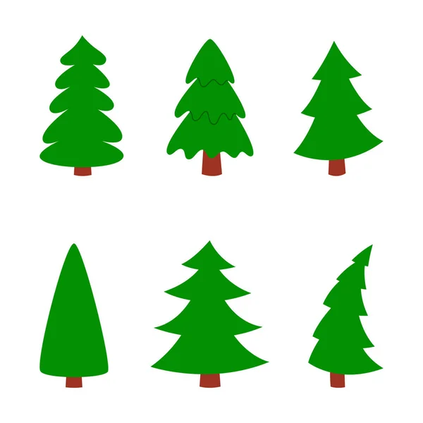 Christmas Trees White Isolated Background Set Illustration — Stock Photo, Image