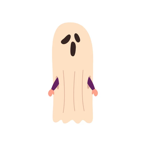 Cute Child Ghost Costume Celebrating Halloween Illustration — Stock Photo, Image