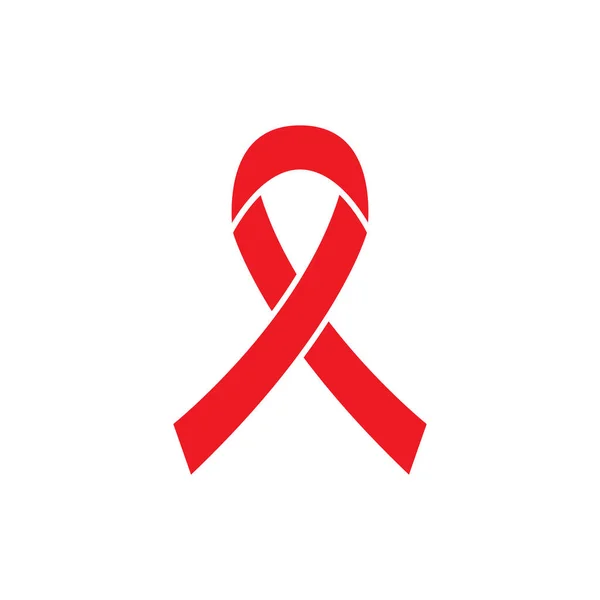 Ruban Rouge Icône Plate Sensibilisation Cancer Sein Pour Les Applications — Photo