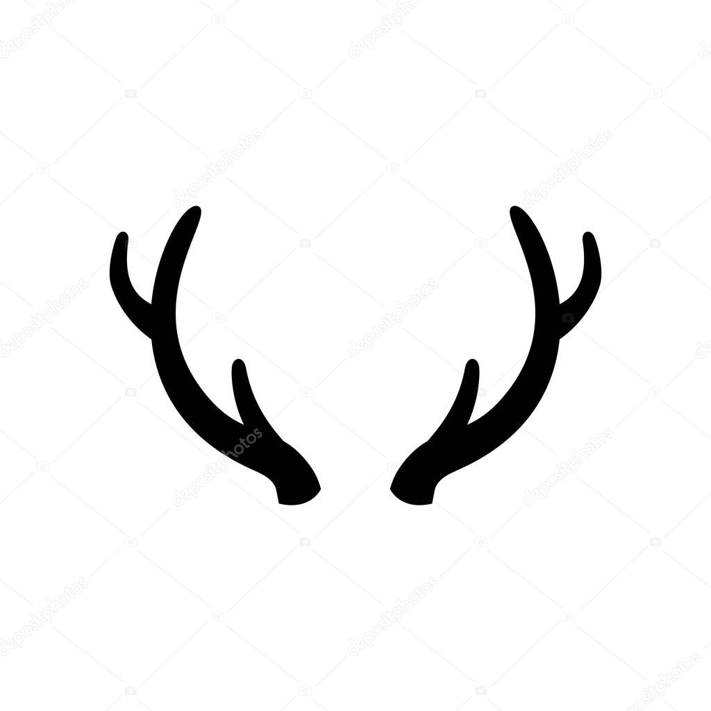 Deer antlers on a white background. illustration. Icon.