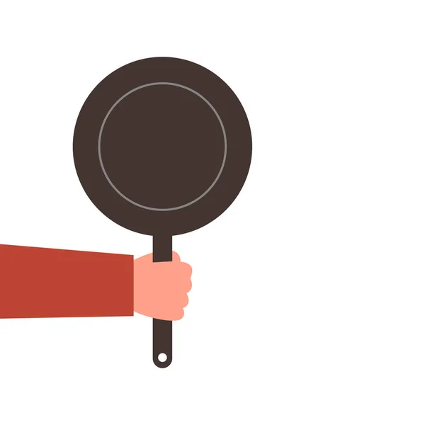 Hand Frying Pan Illustration White Background — Stock Photo, Image