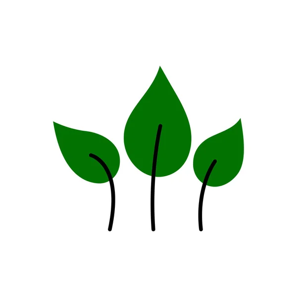 Eco Leaves Logo Icon Template Design Elements White Isolated Background — Stock Photo, Image
