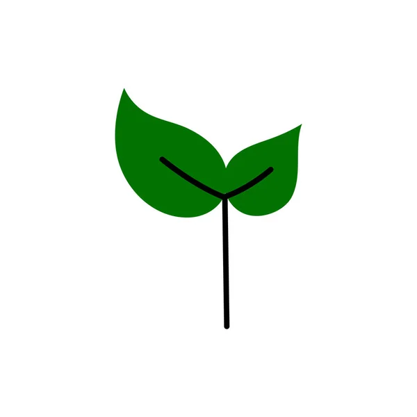 Eco Bladeren Logo Icoon Sjabloon Design Elementen Witte Geïsoleerde Achtergrond — Stockfoto