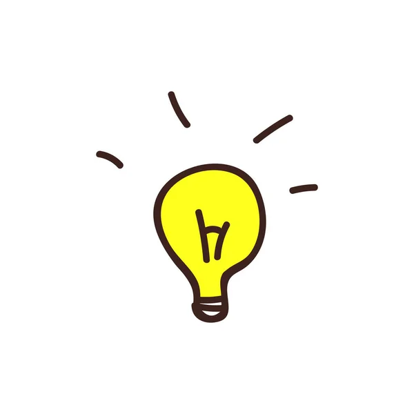 Light bulb, idea, doodle, illustration on a white background.