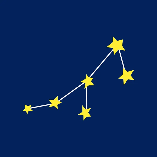 Constelación. Estrellas amarillas. Ilustración vectorial. Icono sobre fondo azul — Vector de stock