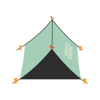 Beyaz arka plandaki tek çadır. Vektör illüstrasyonu.