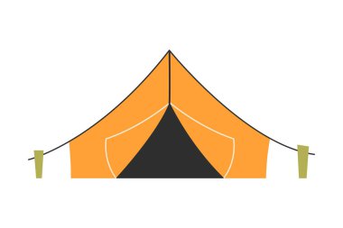 Beyaz arka plandaki tek çadır. Vektör illüstrasyonu.