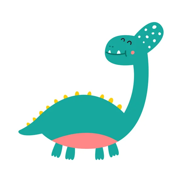 Cute Dinosaur Drawn Vector Kids Fashion — Stock Vector