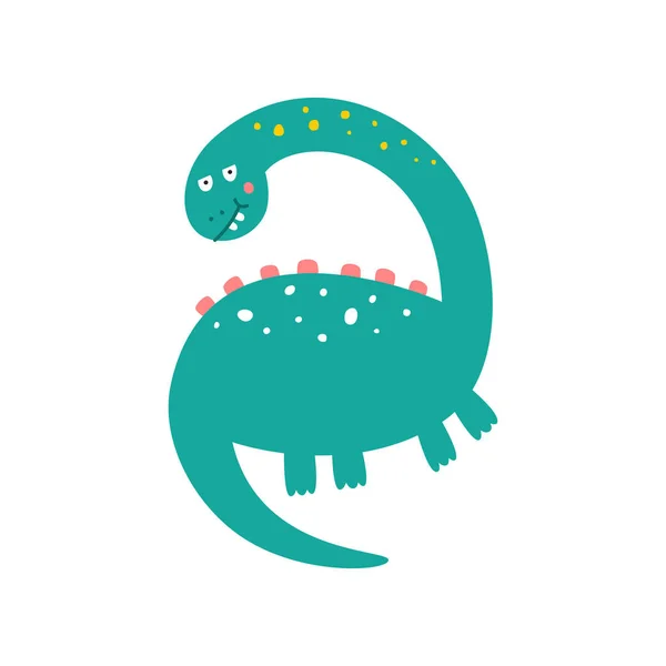 Dinossauro Bonito Desenhado Como Vetor Para Moda Infantil —  Vetores de Stock
