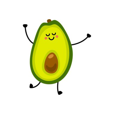 Avokado ikonu. Beyaz arkaplanda izole edilmiş avokado vektör simgesinin düz çizimi.