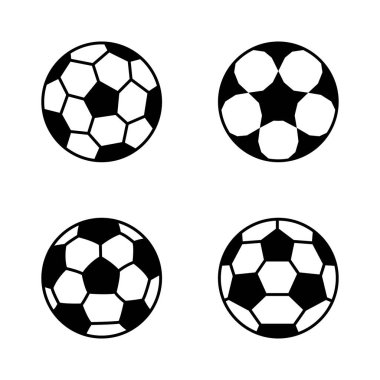 Futbol topu, basit stil, ikon. Vektör illüstrasyonu beyaz arkaplanda izole edildi.