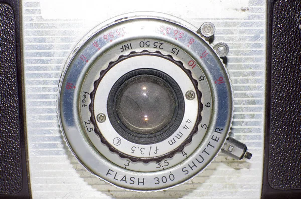 close up of old vintage film camera